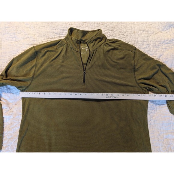 White Sierra Men's 1/4 Zip XL Long Sleeve Pullover Striped Green Stretchy Soft - Picture 9 of 12